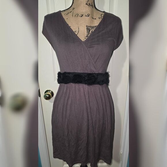 Soprano Y2K Grey Wrap-Look Mini Dress (Size M) - Picture 1 of 4